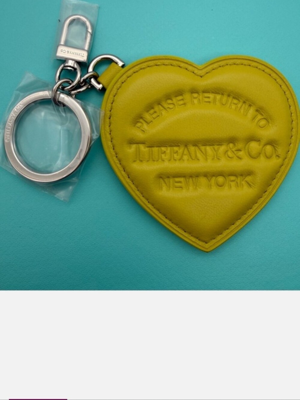 Tiffany & Co. Return to Tiffany Leather Keychain Handbag Charm in Canary Yellow